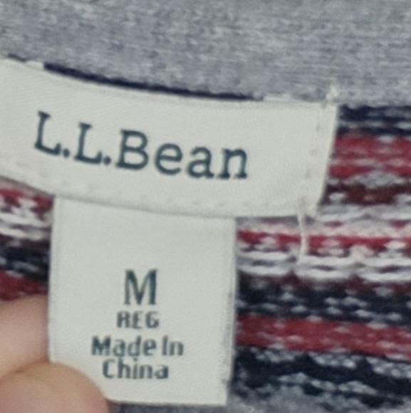 L.L. Bean Cashmere Blend Sweater Button Front Cardigan Size Medium Gray Pink - Picture 6 of 9